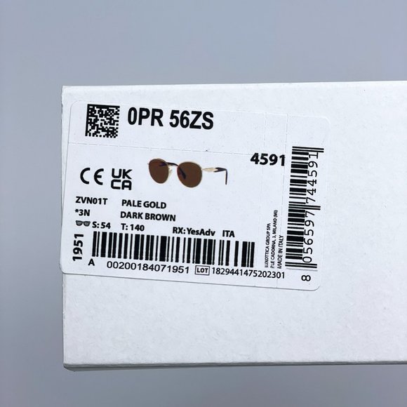 NEW Prada PR56ZS ZVN01T Gold Brown Oval Metal Unisex Sunglasses - Picture 12 of 12